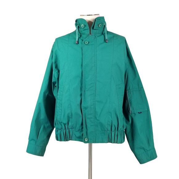 London Fog windbreaker jacket men's large green outdoor Marine sailing - Picture 1 of 13